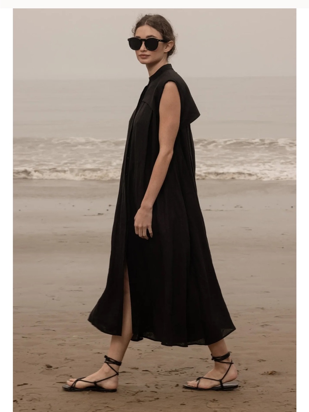 Heidi Merrick SESPE DRESS - NOIR TISSUE LINEN - Picture 3 of 9